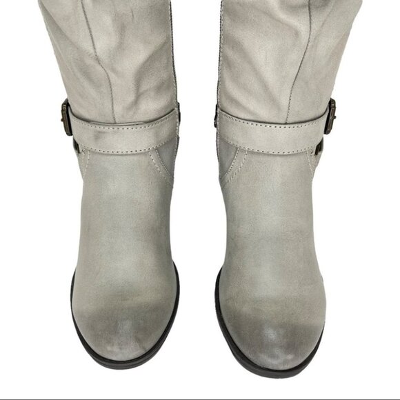 White Mountain Remi Light Grey Faux Leather Knee High Womens Boots Size 5M - Picture 5 of 13